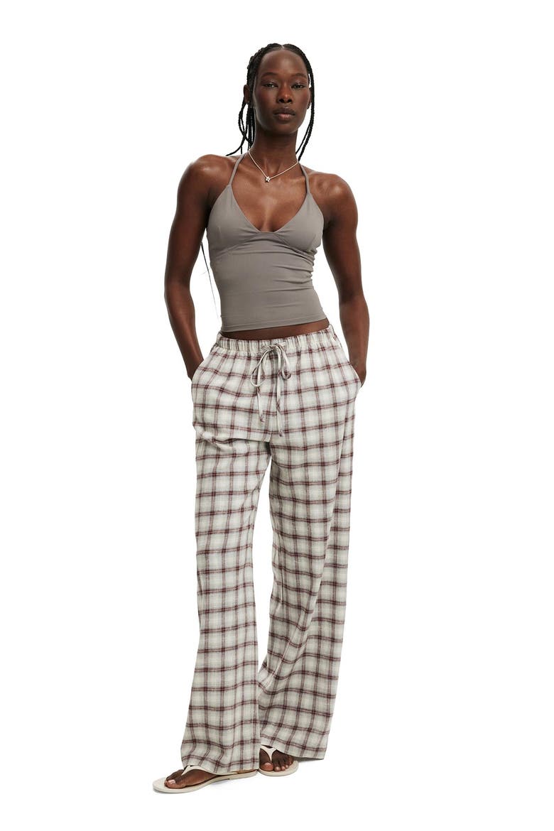Women's Haven Wide Leg Pant, Alternate, color, Claire Check Dark Oak