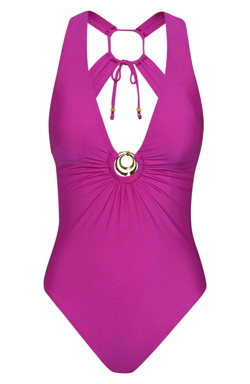 Sunshine 79 Solids Plunge One-piece Swimsuit In Purple