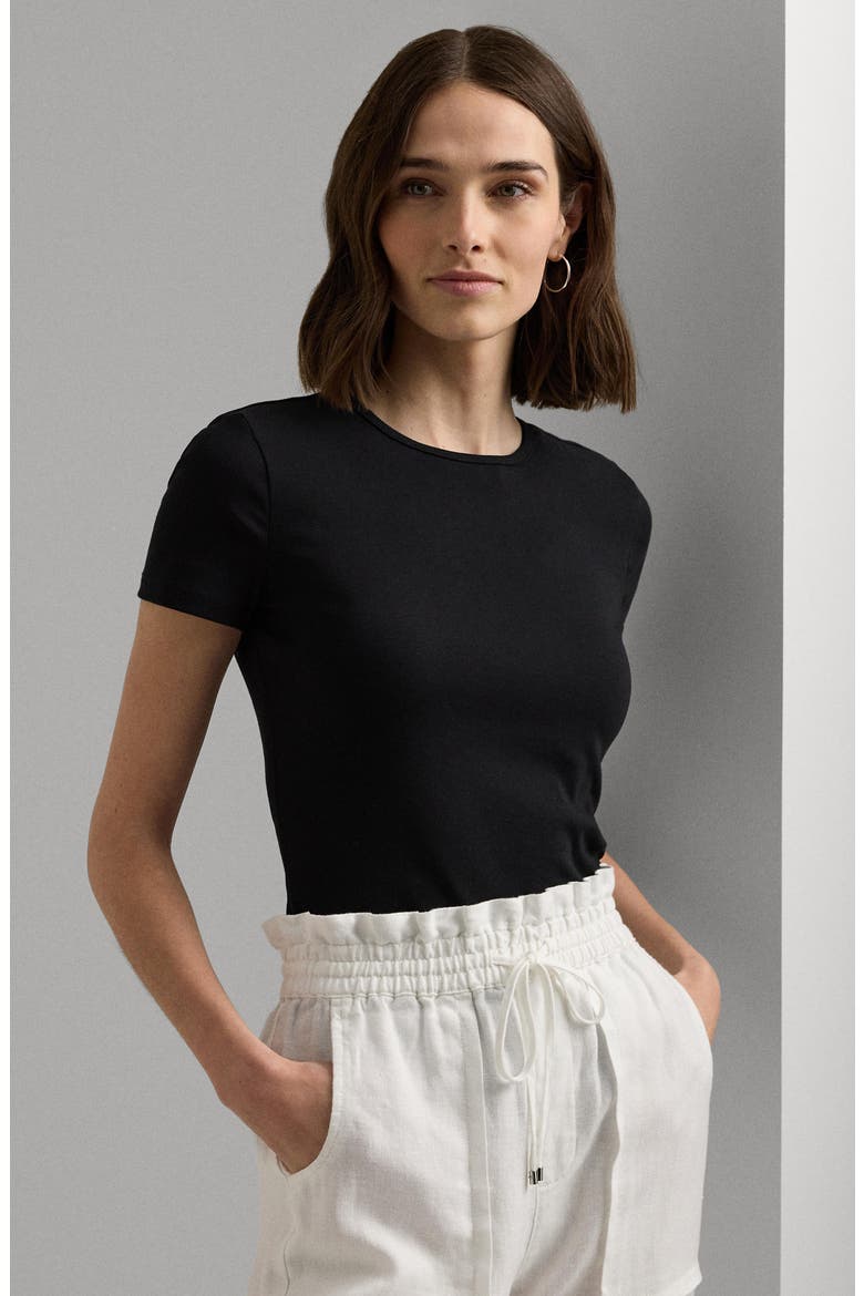 Cotton Blend T-Shirt, Alternate, color, POLO BLACK