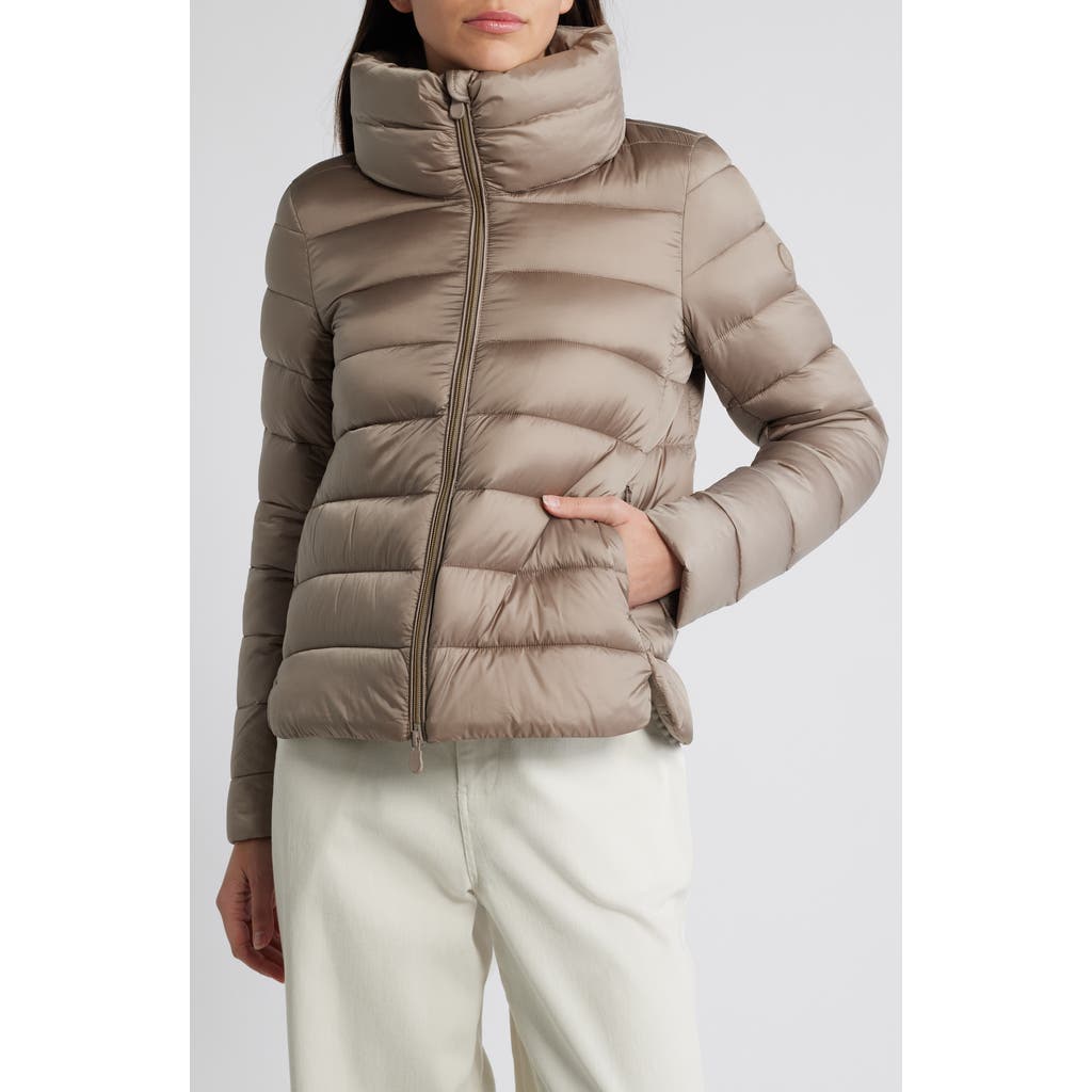 Save The Duck Elsie Water & Wind Repellent Puffer Jacket In Brown