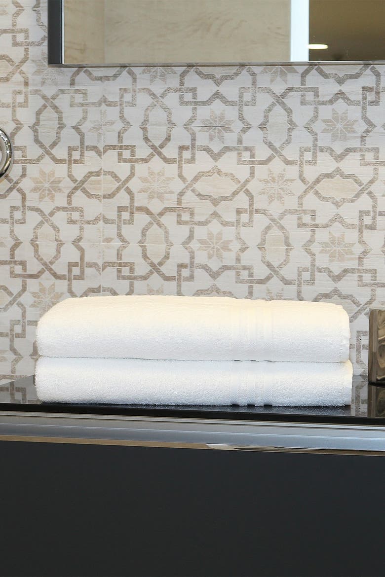 Denzi Bath Sheet - Set of 2 - White, Alternate, color, WHITE