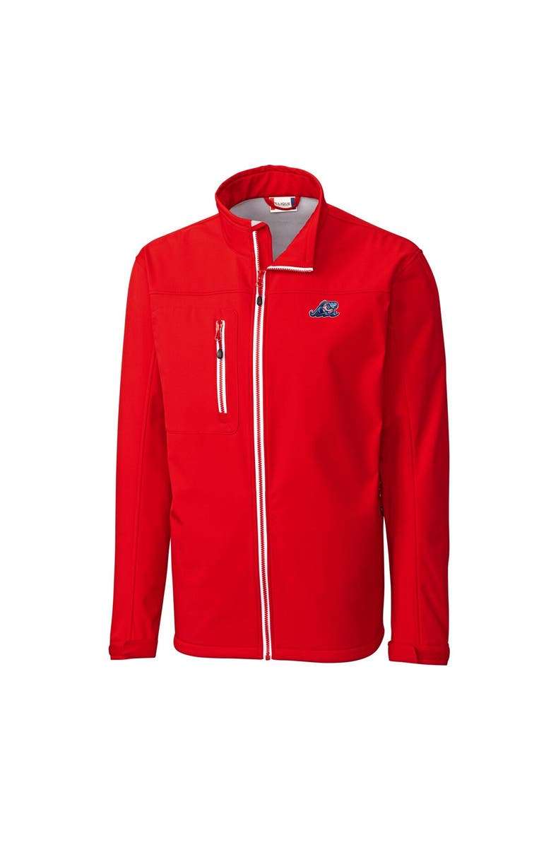 Cutter & Buck Men's Cutter & Buck Red West Michigan Whitecaps Clique Telemark Eco Stretch Softshell Full-Zip Jacket, Alternate, color,