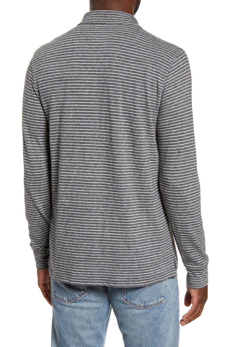  Faherty Luxe Regular Fit Stripe Long Sleeve Polo Shirt, Alternate, color, 