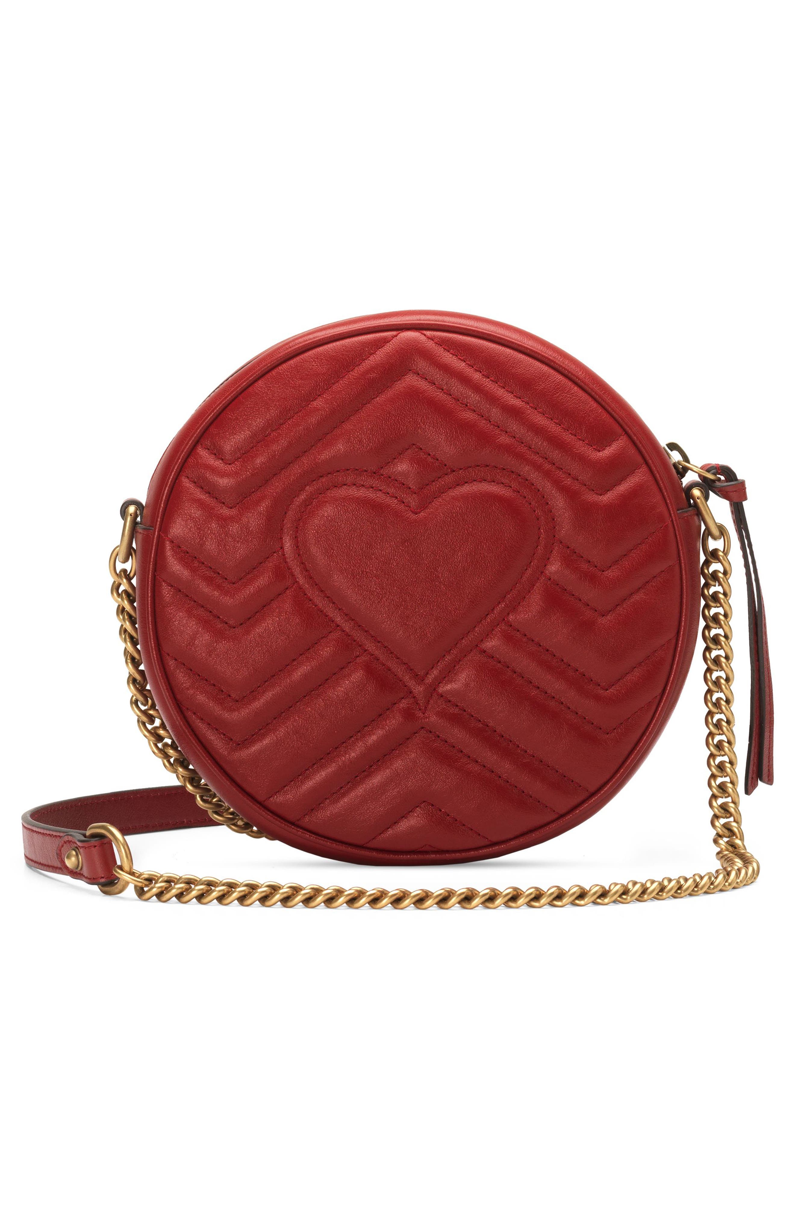 Gucci Mini GG Matelassé Round Leather Shoulder Bag, Alternate, color, 