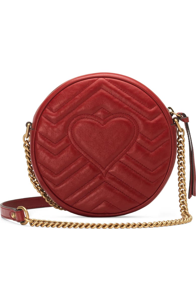 Gucci Mini GG Matelassé Round Leather Shoulder Bag, Alternate, color,