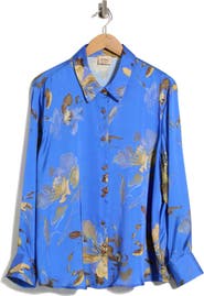 T Tahari Floral Print Button-Up Shirt