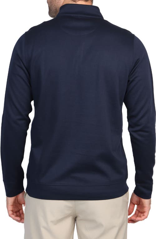 Tailorbyrd Solid Model 1/4-zip Pullover In Navy