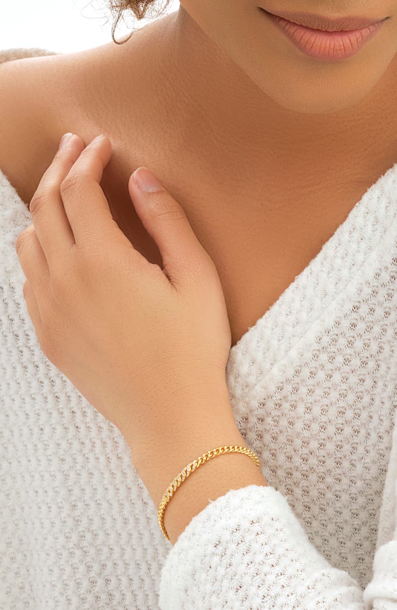 Sterling Forever Winslow CZ Chain Bracelet, Alternate, color, Gold