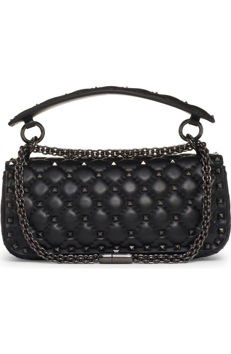 Valentino Garavani Small Rockstud Spike Leather Shoulder Bag, Alternate, color,