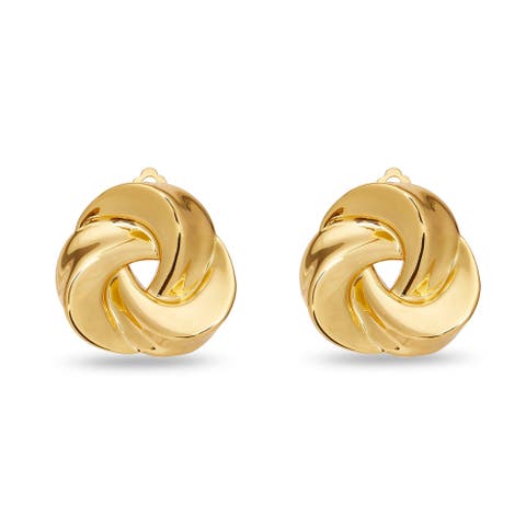 Twisted Button Clip On Earrings