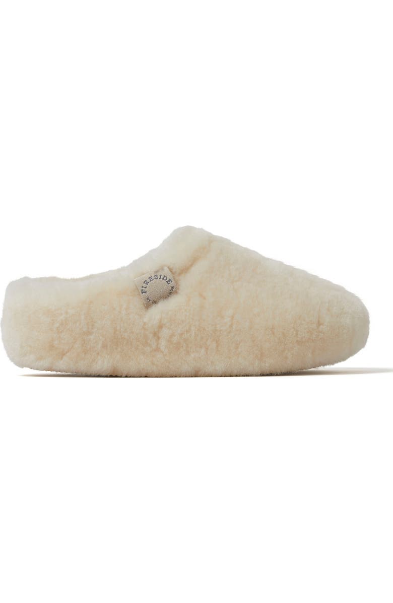 DEARFOAMS Fireside Maryboro Genuine Shearling Platform Fuzzy Clog Slipper, Alternate, color, Natural