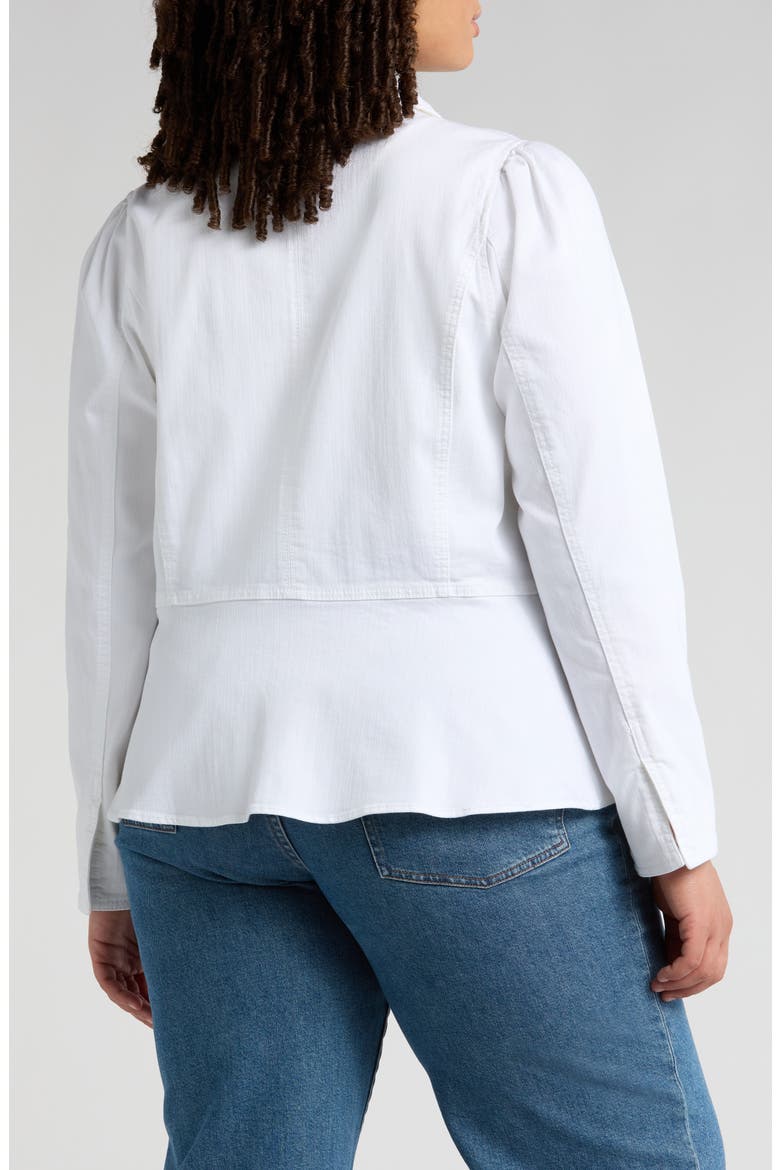 Peplum Denim Jacket, Alternate, color, OPTIC WHITE