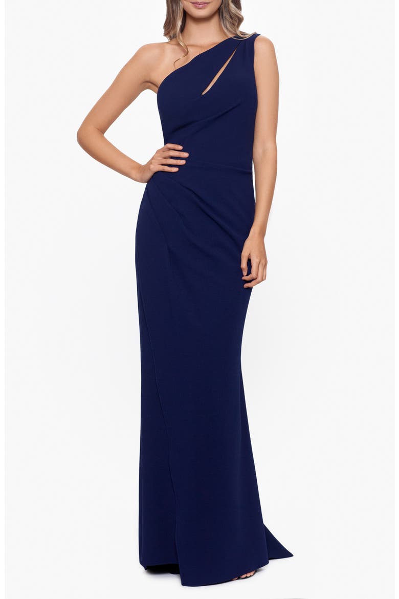 Cutout One-Shoulder Gown, Main, color, NIGHT