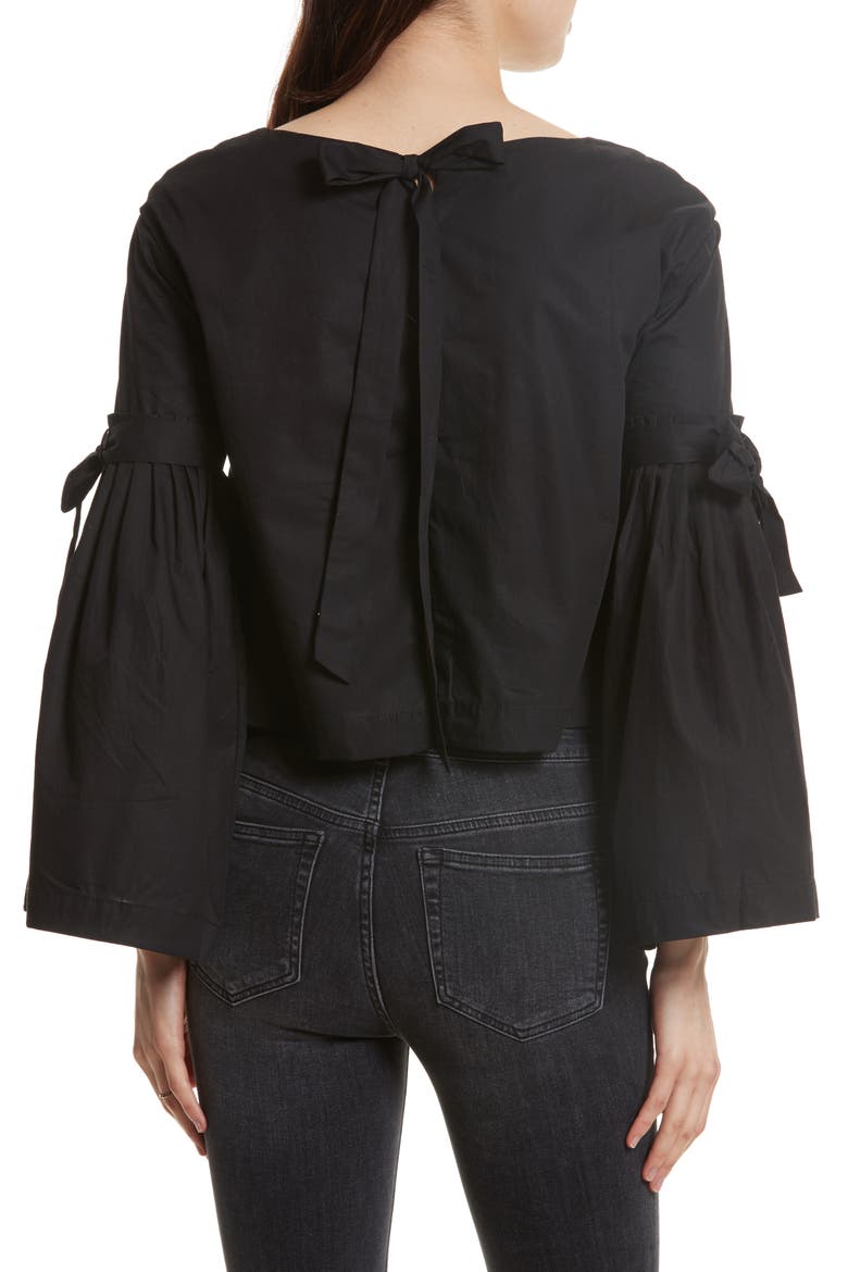 So Obviously Yours Bell Sleeve Top, Alternate, color, BLACK
