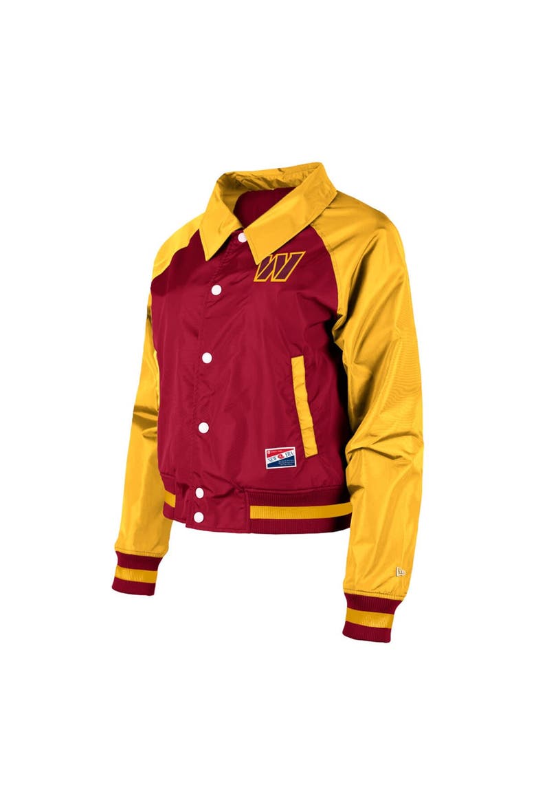 Women's New Era Burgundy Washington Commanders Coaches Raglan Full-Snap Jacket, Alternate, color, Burgundy