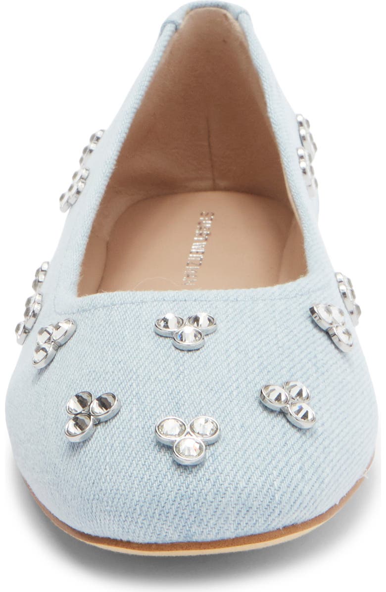 Stuart Weitzman Tammy Crystal Embellished Ballet Flat, Alternate, color, Light Blue