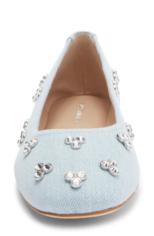 Stuart Weitzman Tammy Crystal Embellished Ballet Flat In Blue