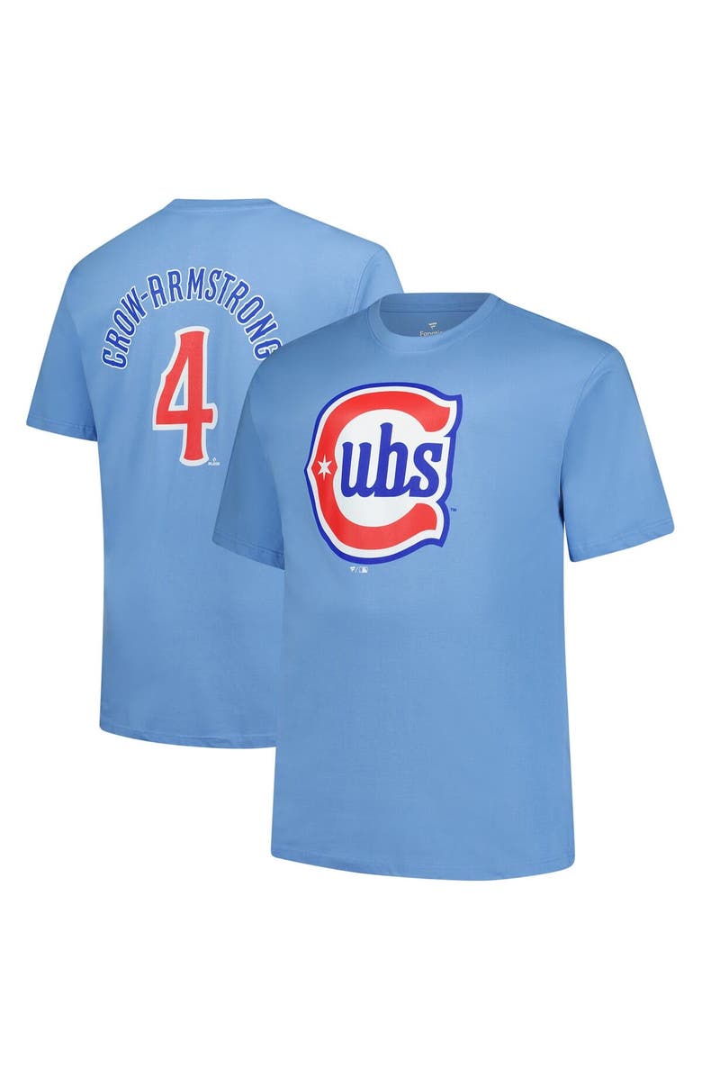 FANATICS Men's Fanatics Pete Crow-Armstrong Light Blue Chicago Cubs Big & Tall Name & Number T-Shirt, Alternate, color, Light Blue