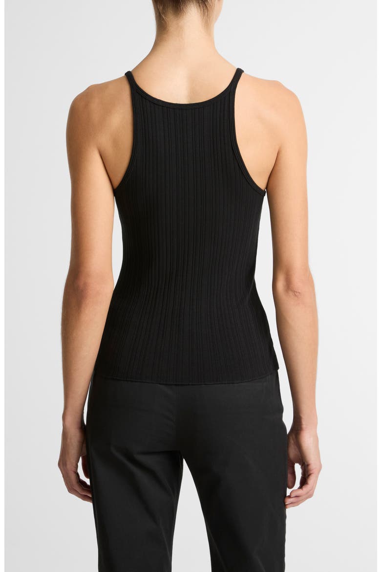 Variegated Rib Tank, Alternate, color, BLACK