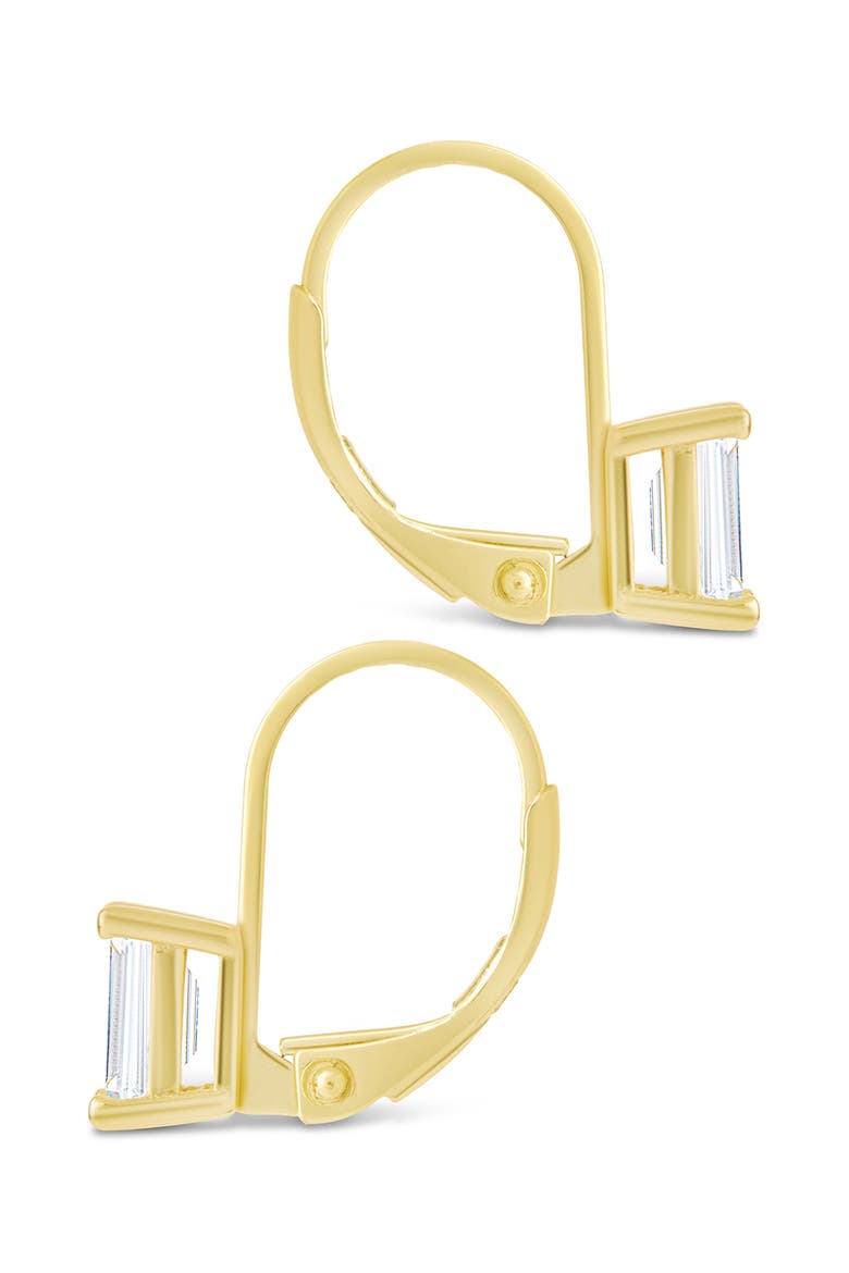 Emerald Cut Cubic Zirconia Lever-Back Earrings, Alternate, color, GOLD