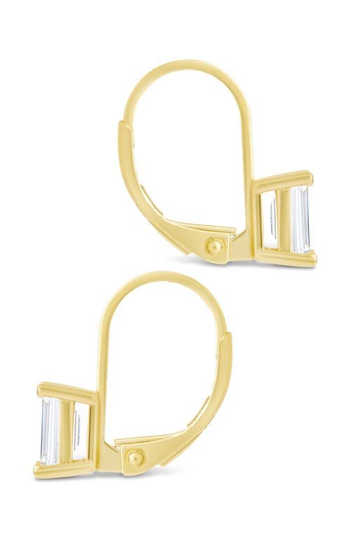Sterling Forever Emerald Cut Cubic Zirconia Lever-back Earrings In Gold
