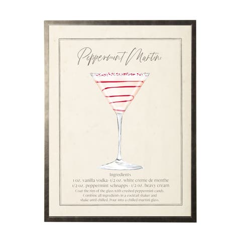Watercolor Peppermint Martini Cocktail and Recipe