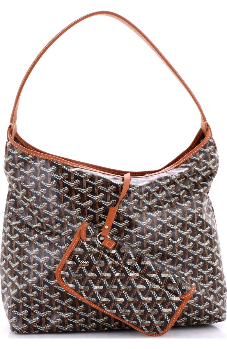 Pre-Owned Goyard Boheme Hobo Coated Canvas, Alternate, color, Brown