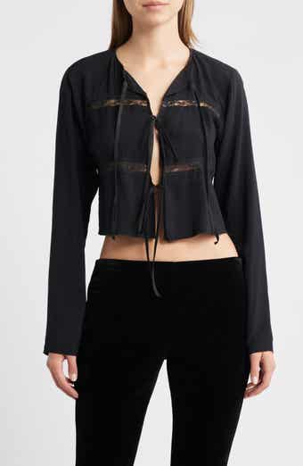 Bella Venice The Camille Lace Inset Tie Front Top