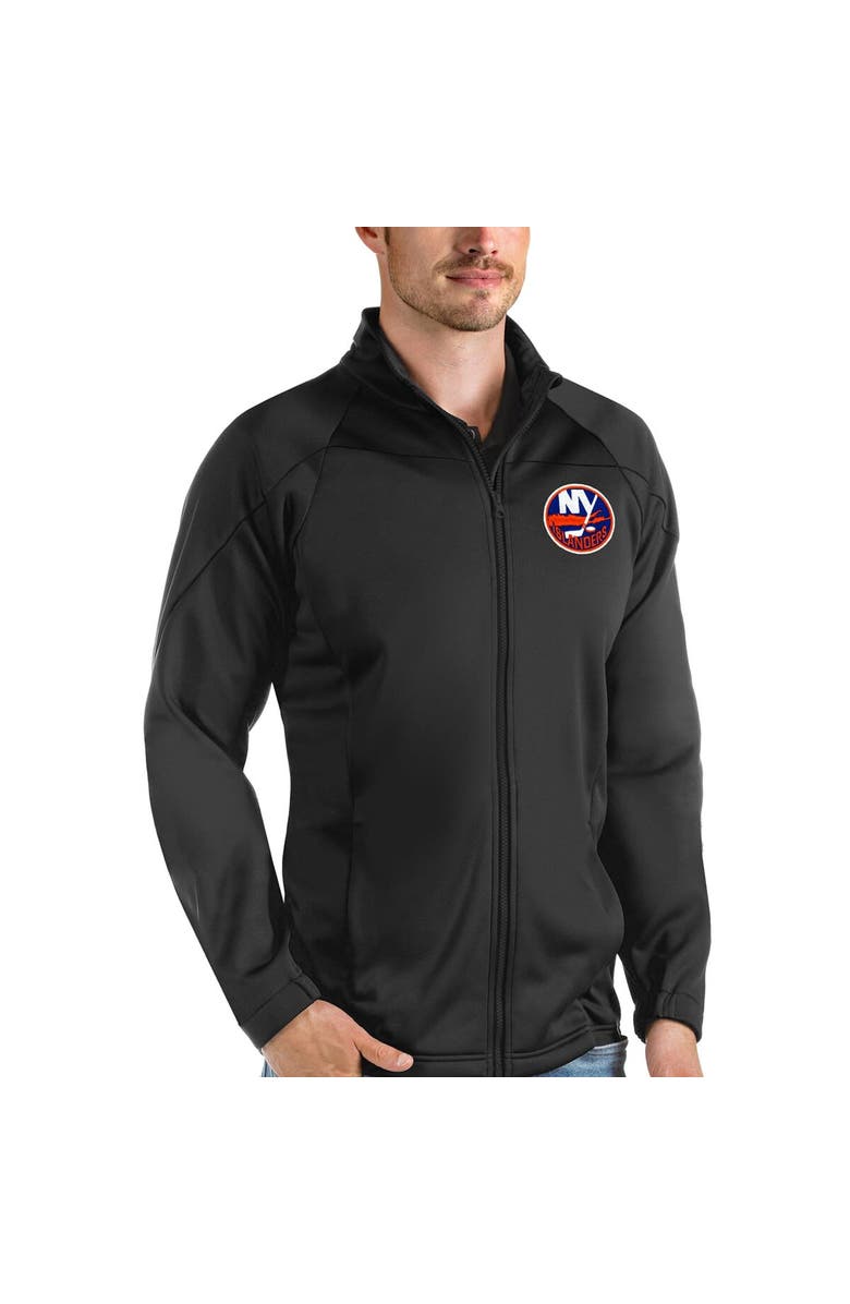 ANTIGUA Men's Antigua Black New York Islanders Links Full-Zip Golf Jacket, Alternate, color, 