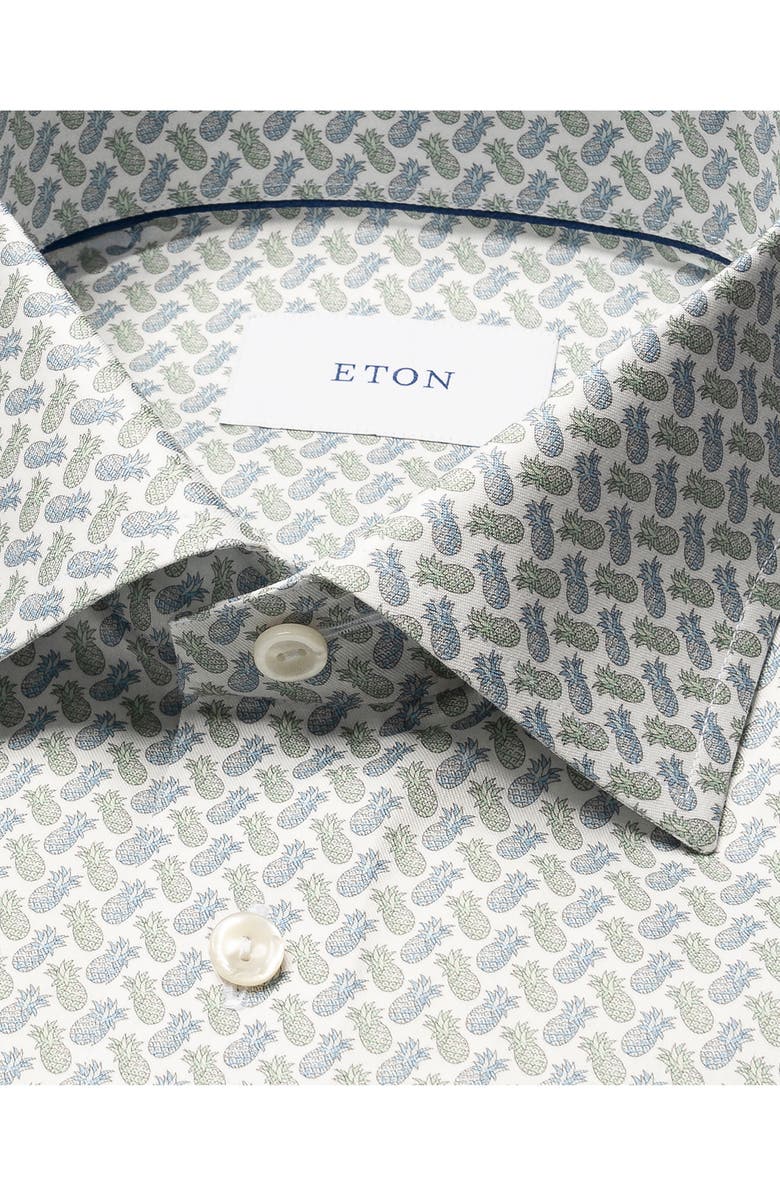 Eton Contemporary Fit Signature Twill Button-Up Shirt, Alternate, color, Medium Blue