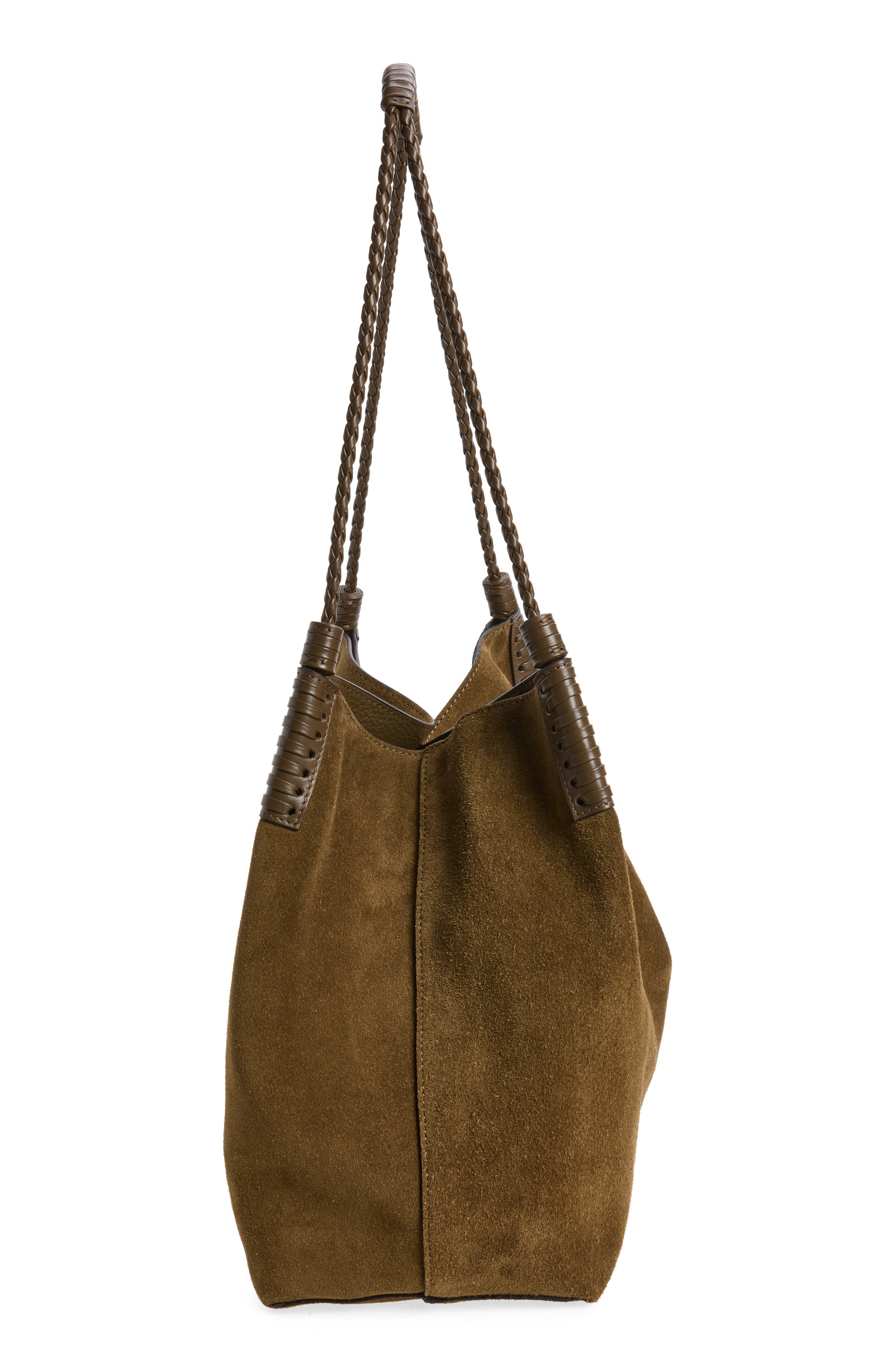 Medium Libra Suede Shopping Tote, Alternate, color, GREEN