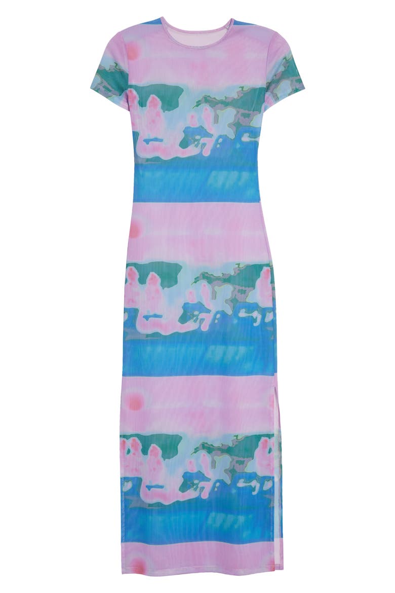 Billie Thermal Pastel Print Sheer Mesh Midi Dress, Alternate, color, THERMAL PASTEL