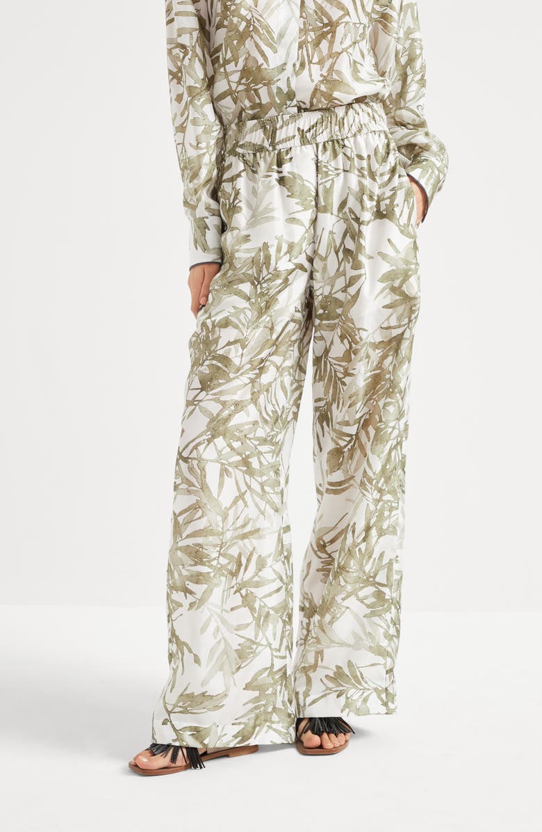 Brunello Cucinelli Herbarium Print Pyjama trousers, Alternate, color, 