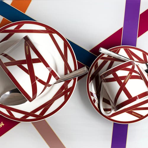 Missoni Coffee Cup & Saucer Set Of 2 In Luxury Box In Multi