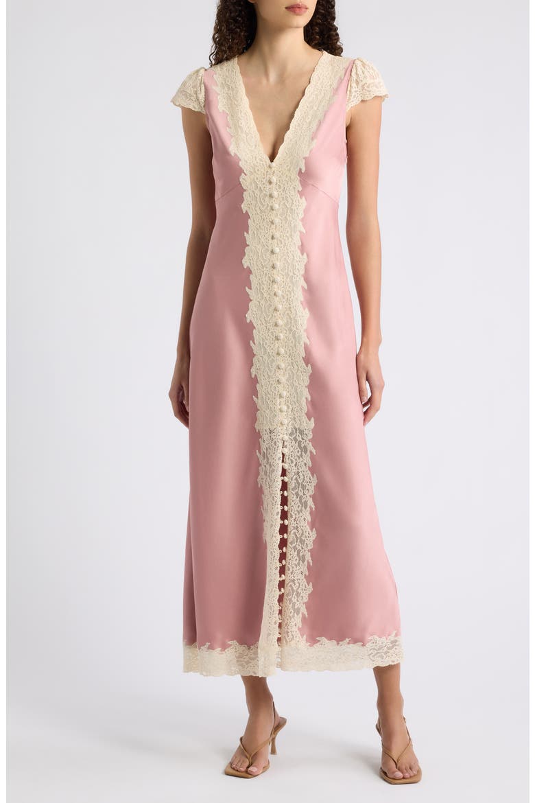 Para Lace Detail Maxi Dress, Main, color, FLUSHED NUDE