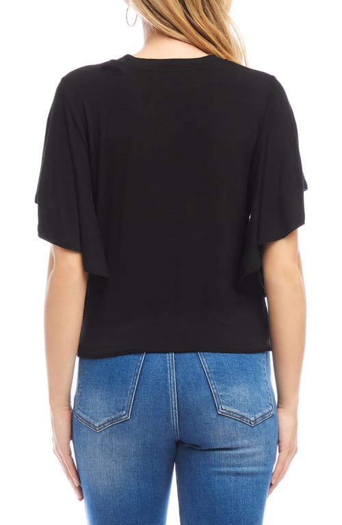 Karen Kane Flutter Sleeve Drape Front Jersey Top