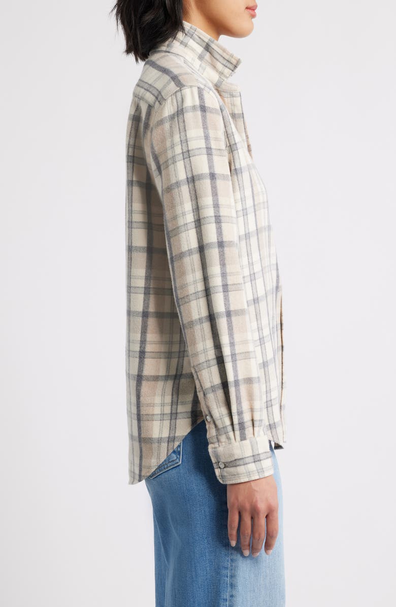Frank & Eileen Eileen Relaxed Button-Up Shirt, Alternate, color, Cream/ Sand/ Grey Plaid