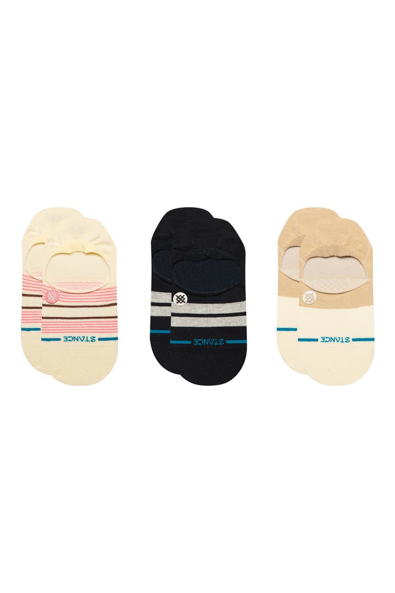 Flipside Assorted 3-Pack No-Show Socks, Main, color, CANVAS/ BLACK/ BEIGE