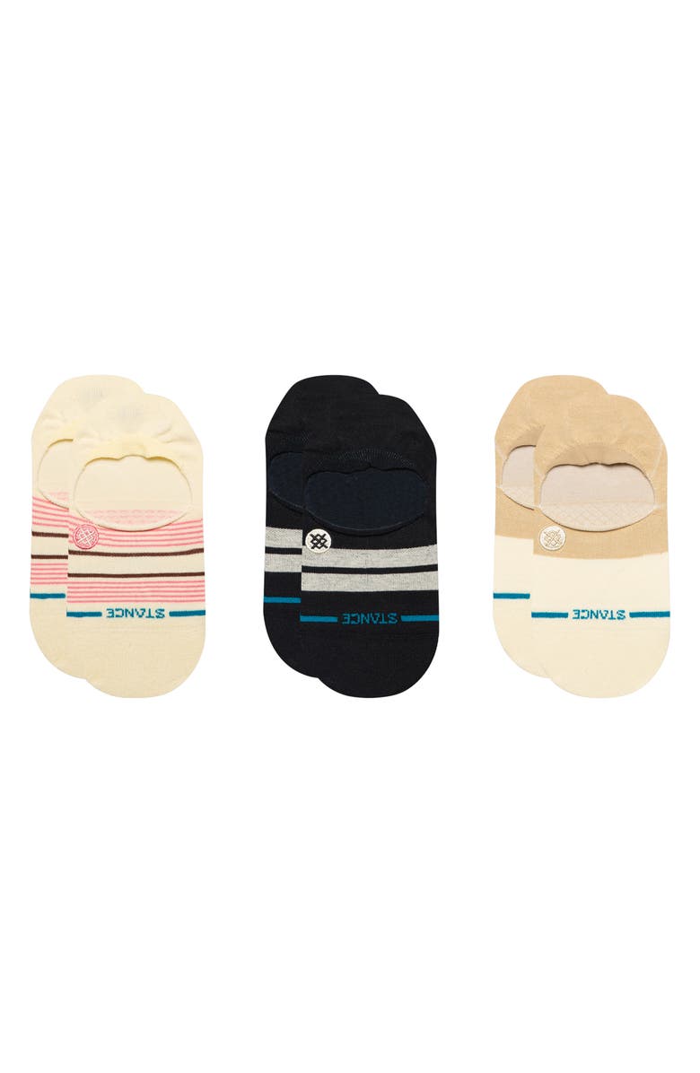 Stance Flipside Assorted 3-Pack No-Show Socks, Main, color, Canvas/ Black/ Beige
