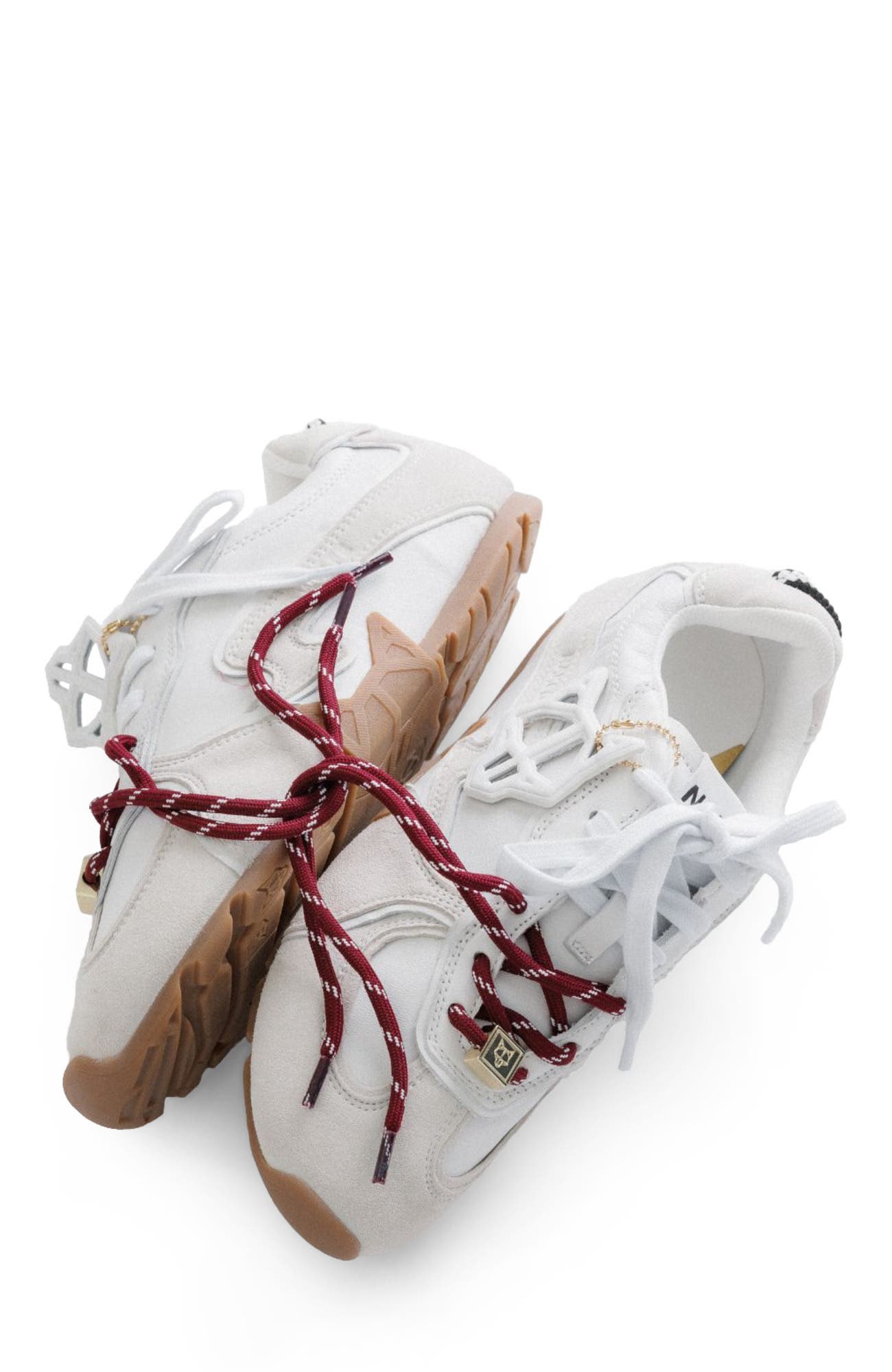 Adored Suede/Leather Sneaker, Alternate, color, White Suede Leather