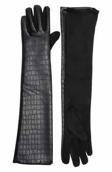 Croc Embossed Long Stretch Gloves