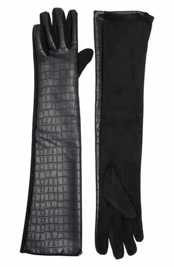 Croc Embossed Long Stretch Gloves