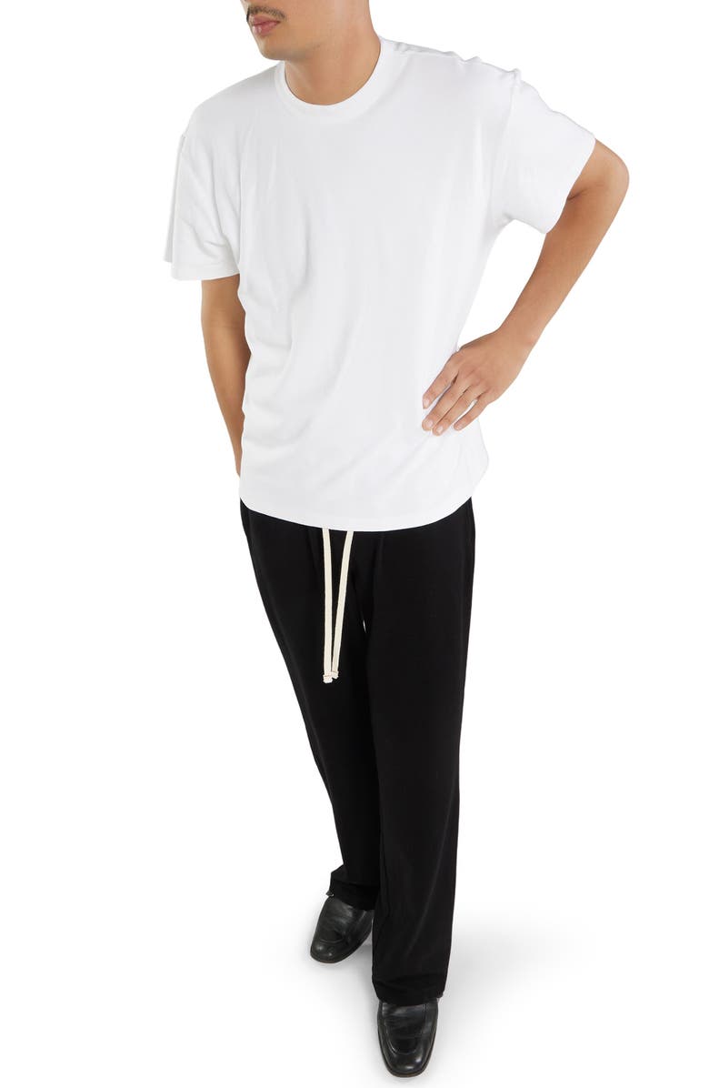 Les Tien Pique Binded Neck Tee, Alternate, color, White