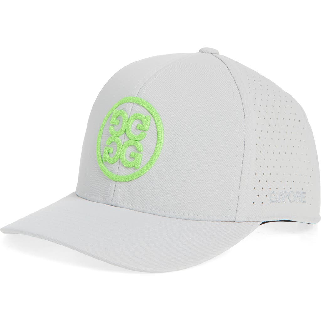 G/fore Chainstitch Circle Perforated Adjustable Baseball Cap In Nimbus/ Green