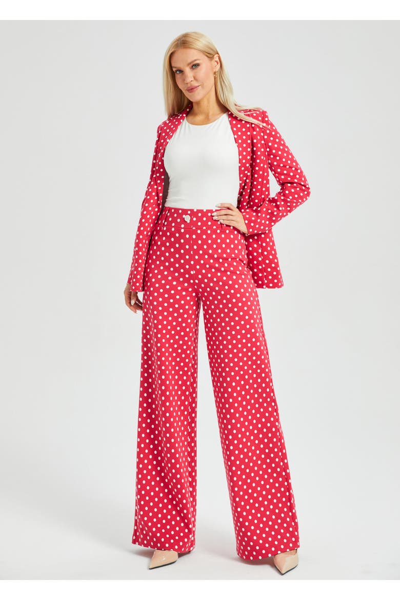 Betabrand Women's Classic High Waist DPYP Dress Pant Yoga Pants Wide Leg - Red