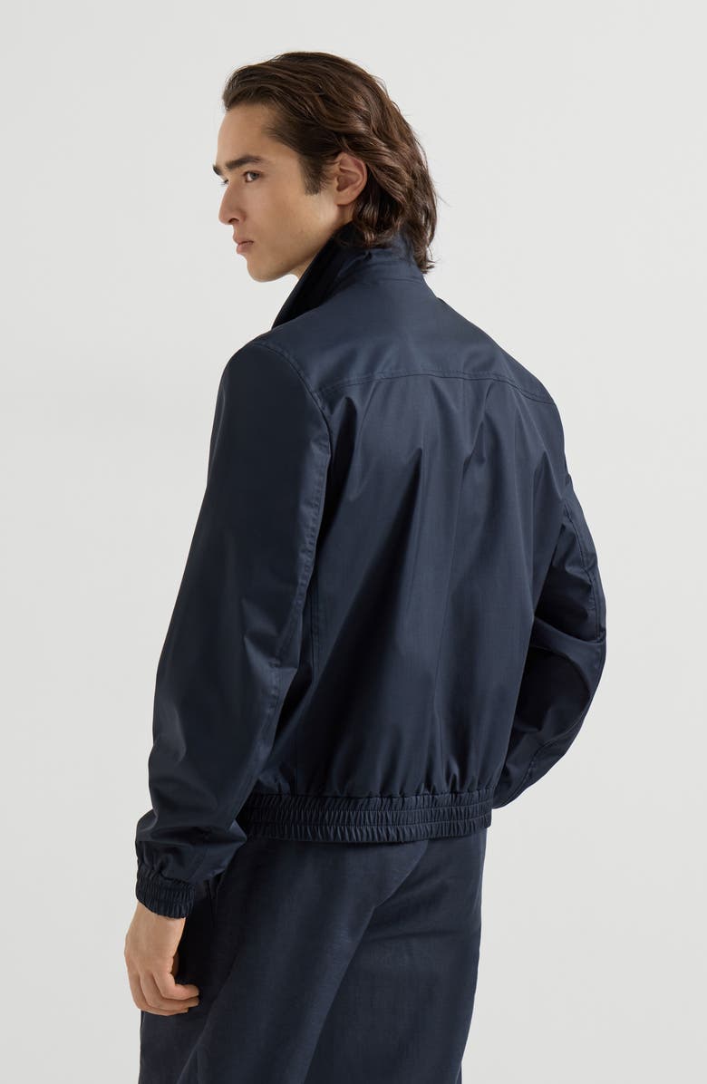 Brunello Cucinelli Bonded fabric outerwear jacket, Alternate, color, Navy Blue