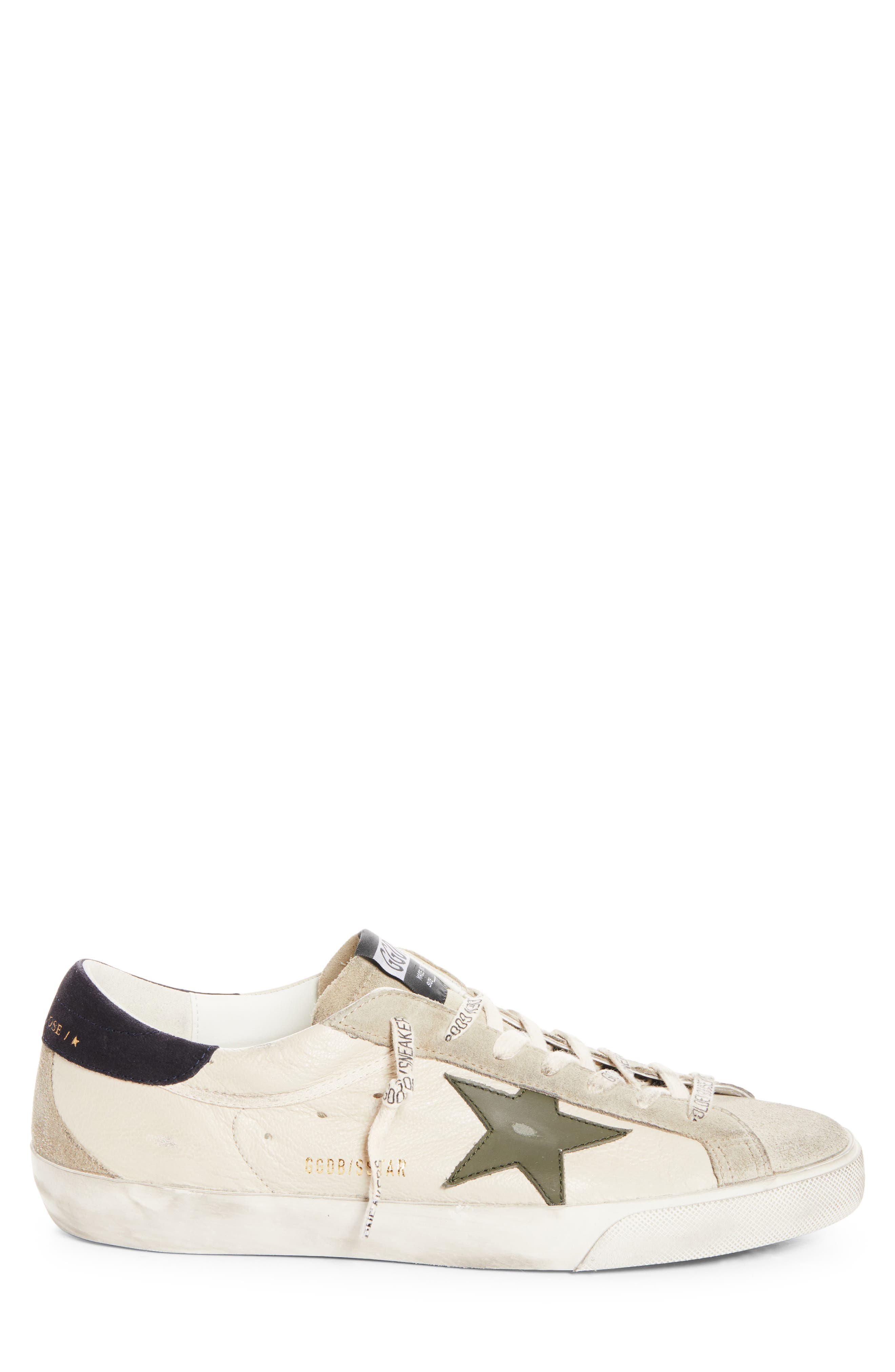 Golden Goose Super-Star Sneaker, Alternate, color, Cream/Grey/Olive Green/Blue