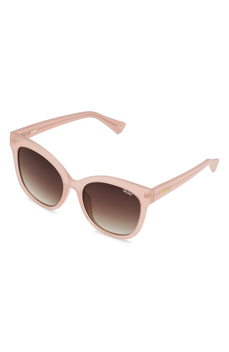 QUAY It's My Way 59mm Cat Eye Sunglasses, Alternate, color, Milky Blush / Brown Lens