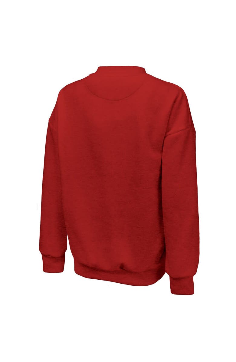 Majestic Threads Women's Majestic Threads  Red Kansas City Chiefs Super Bowl LVIII Champions Retro Repeat Pullover Sweatshirt, Alternate, color, 