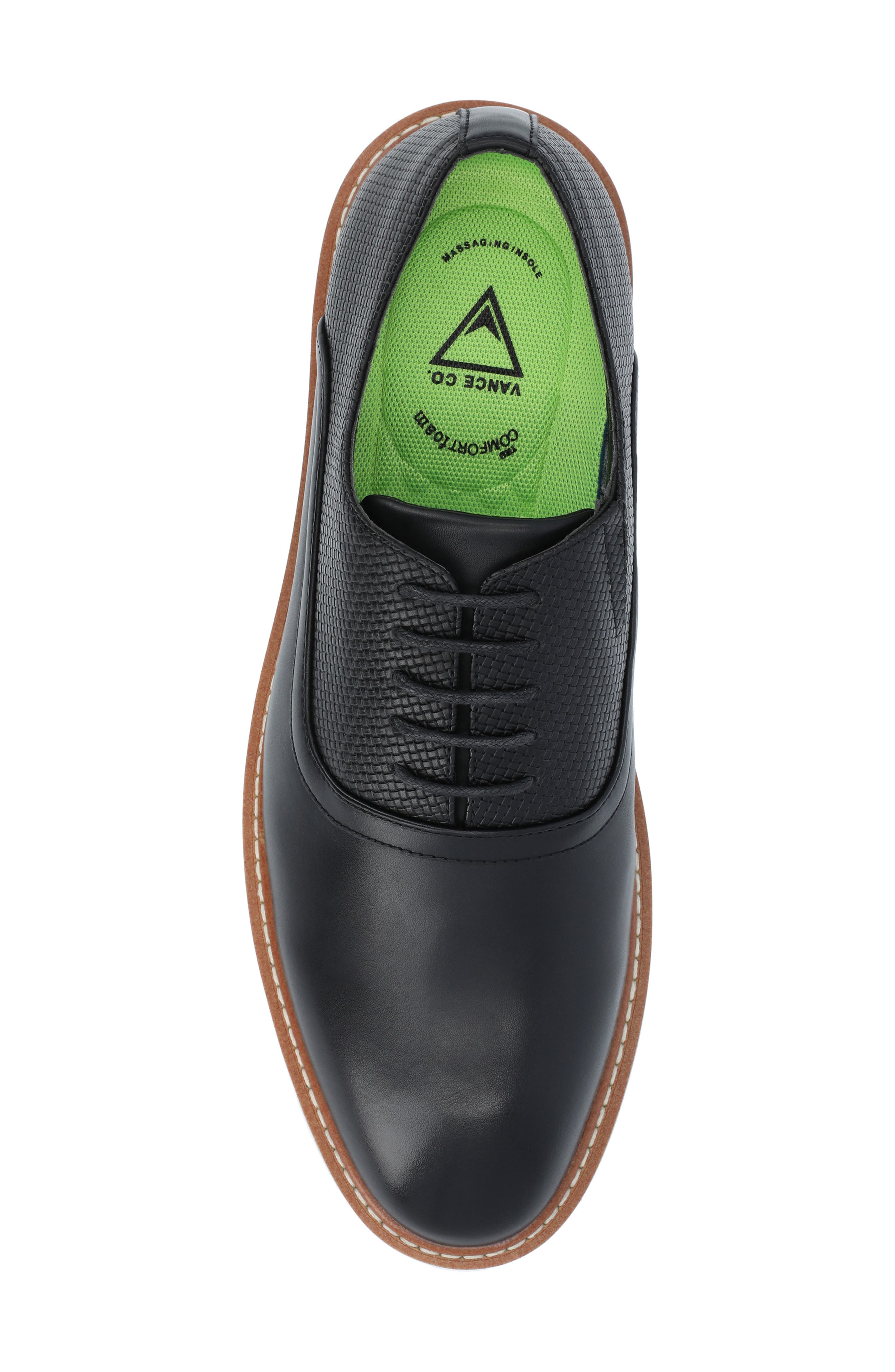 VANCE CO Weber Plain Toe Vegan Leather Oxford, Alternate, color, Black